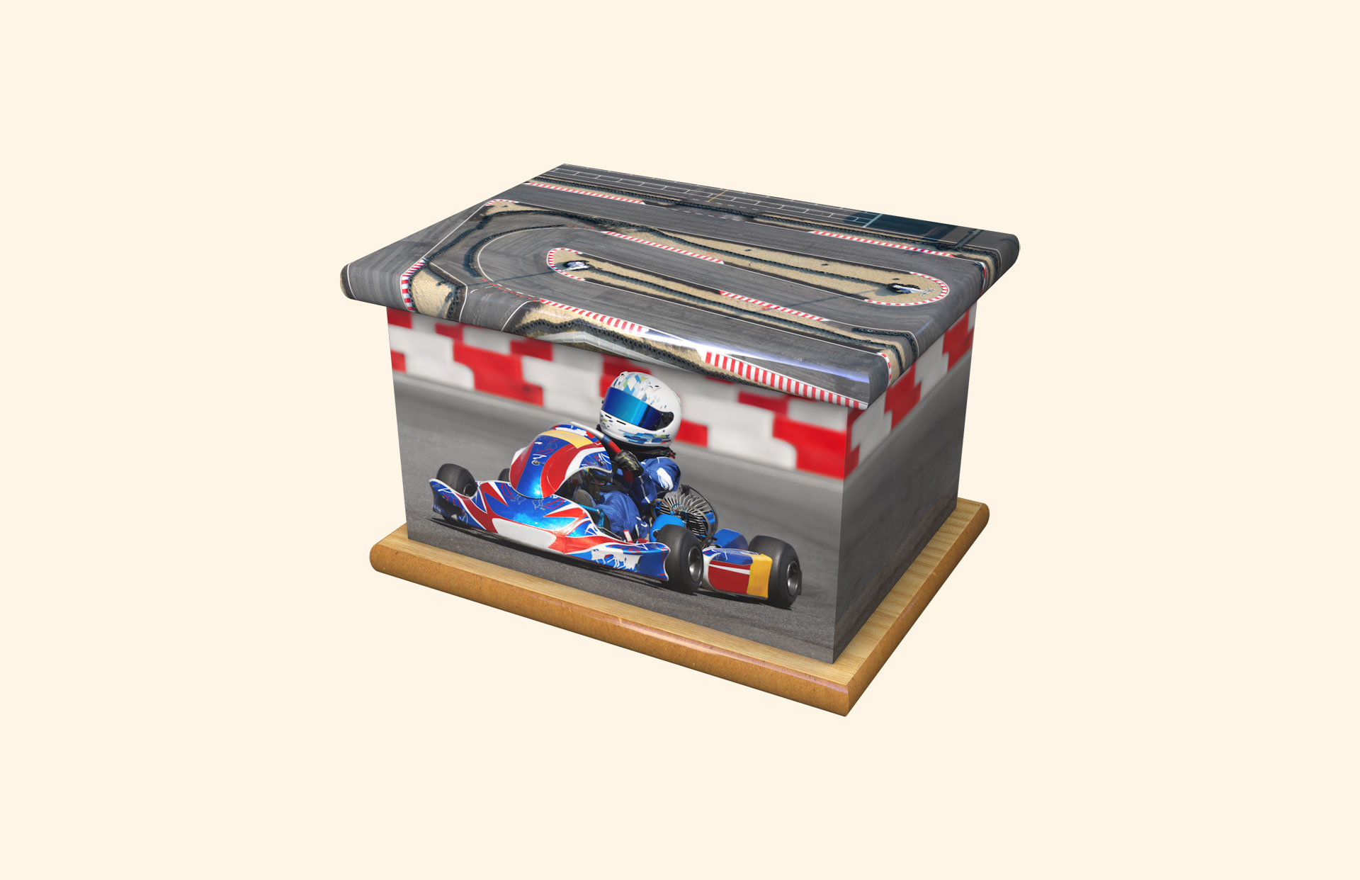 Go Karting child ashes casket